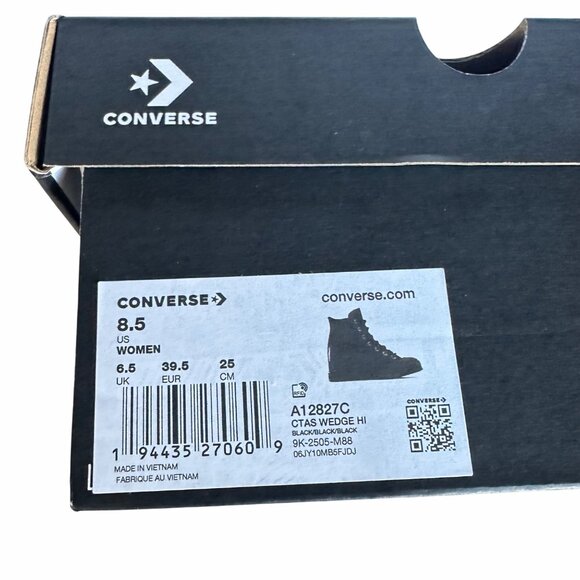 Converse Chuck Taylor All Star Wedge Women's Shoes Sz 8.5 Patent Leather A12827C - Picture 7 of 8